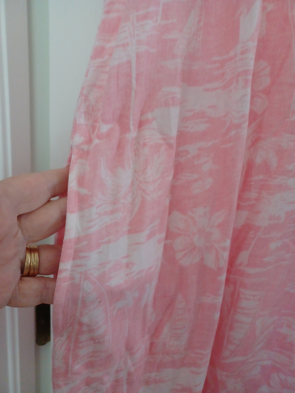 Lands' End Pink Tropical V-Neck Sleeveless Tunic - Picture 3 of 9
